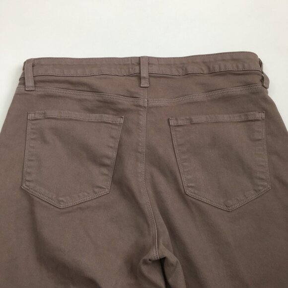 L'AGENCE Faux Pockets Deep Taupe Wanda High Rise Crop Wide Leg Raw Hem Jeans - Picture 9 of 14